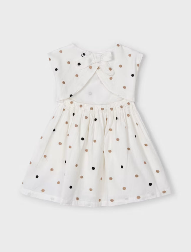 MAYORAL | Girl Embroidered Polka Dot Dress