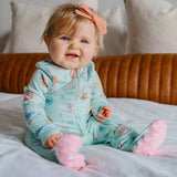 Copper Pearl | Zip-Up Footie Pajama - Sesame Street Retro Floral