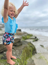 VIGNETTE LUCY | NAVY RETRO FLORAL SHORTS