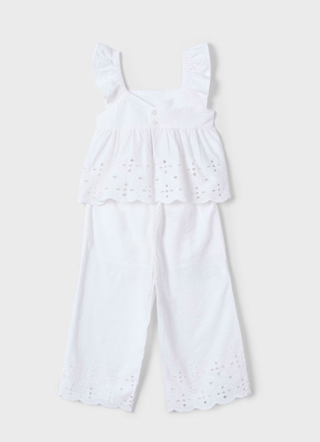 MAYORAL | Girl Eyelet Top And Pants Set