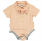 ME & HENRY | Apricot short sleeve button up onesie