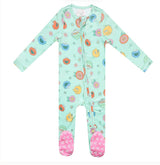 Copper Pearl | Zip-Up Footie Pajama - Sesame Street Retro Floral