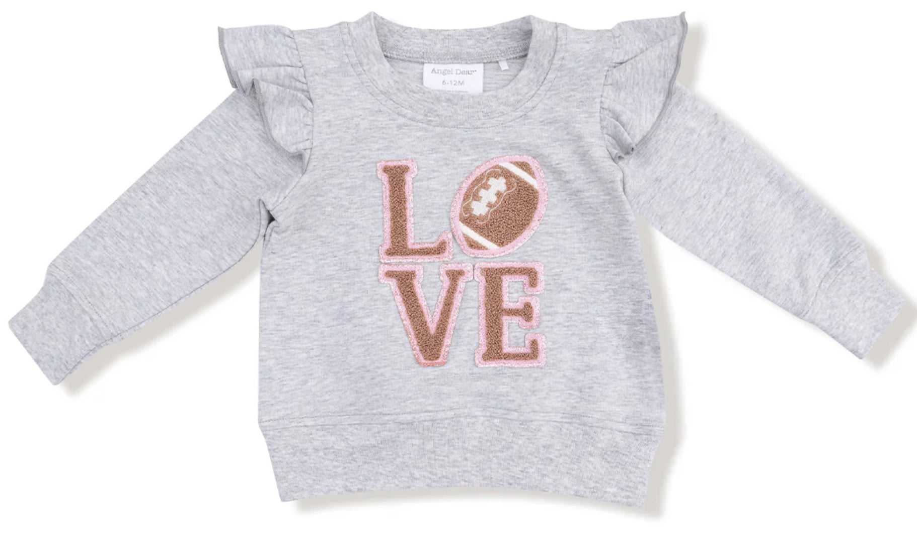 Ruffle Sweatshirt W/ Love Patch