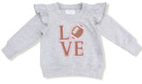 Ruffle Sweatshirt W/ Love Patch