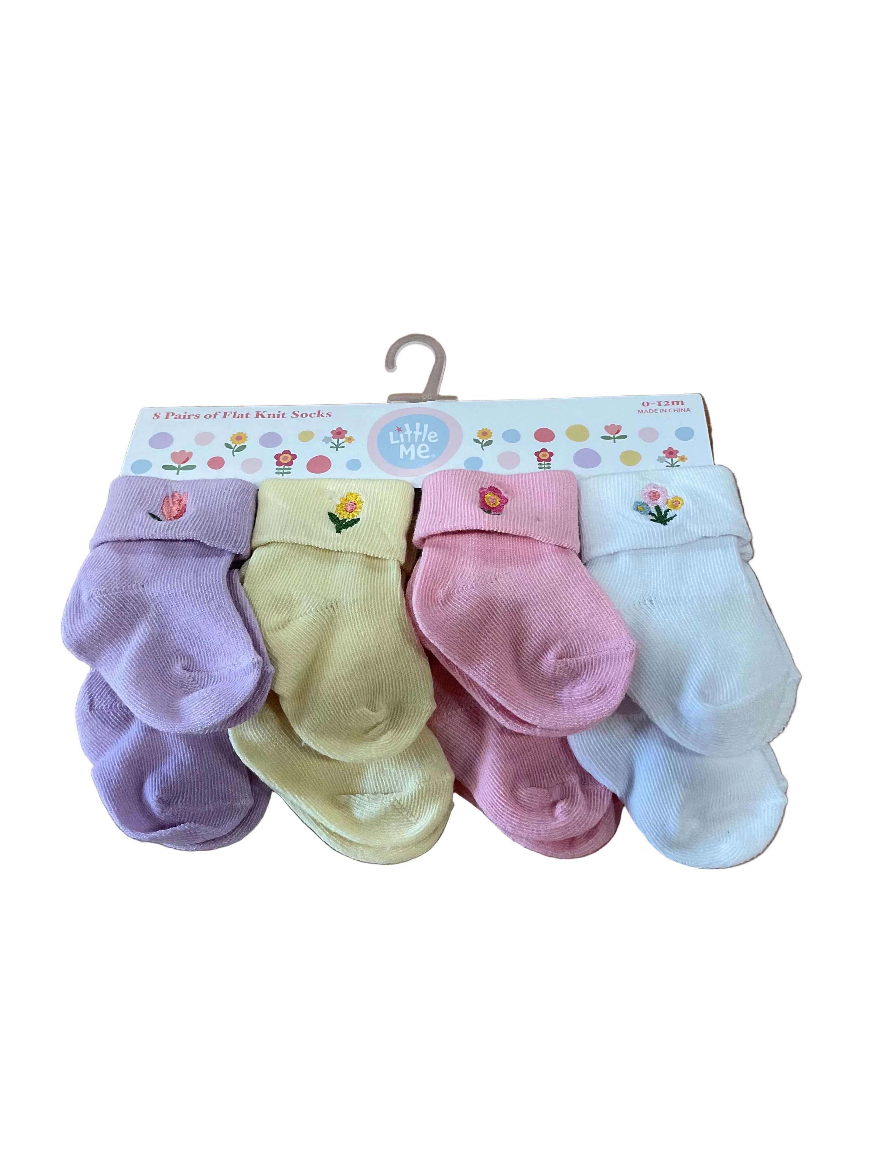 Little Me Flower Socks 8 Pack