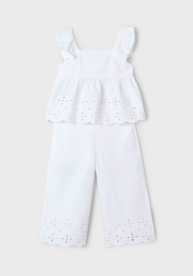 MAYORAL | Girl Eyelet Top And Pants Set