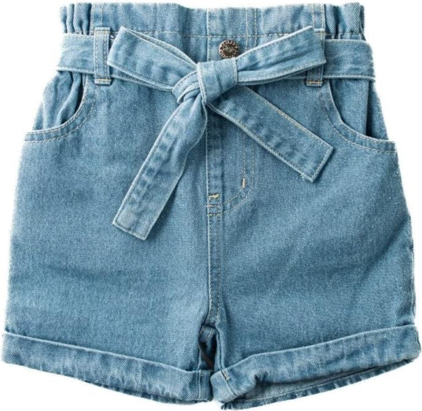 Bailey's Blossoms - Quinn Tie-Waist Denim Shorts - Blue Jean