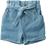 Bailey's Blossoms - Quinn Tie-Waist Denim Shorts - Blue Jean