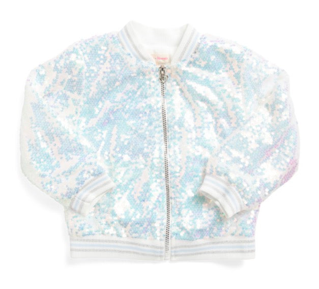 Girls Bomber Light Sequin Jacket