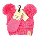 Baby Solid C.C. Beanie With Mitten Set- New Candy Pink