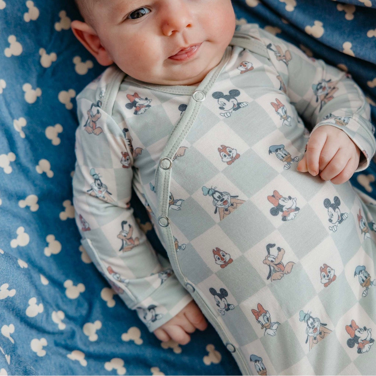 Copper Pearl | Newborn Knotted Gown - Mickey Mouse and Friends