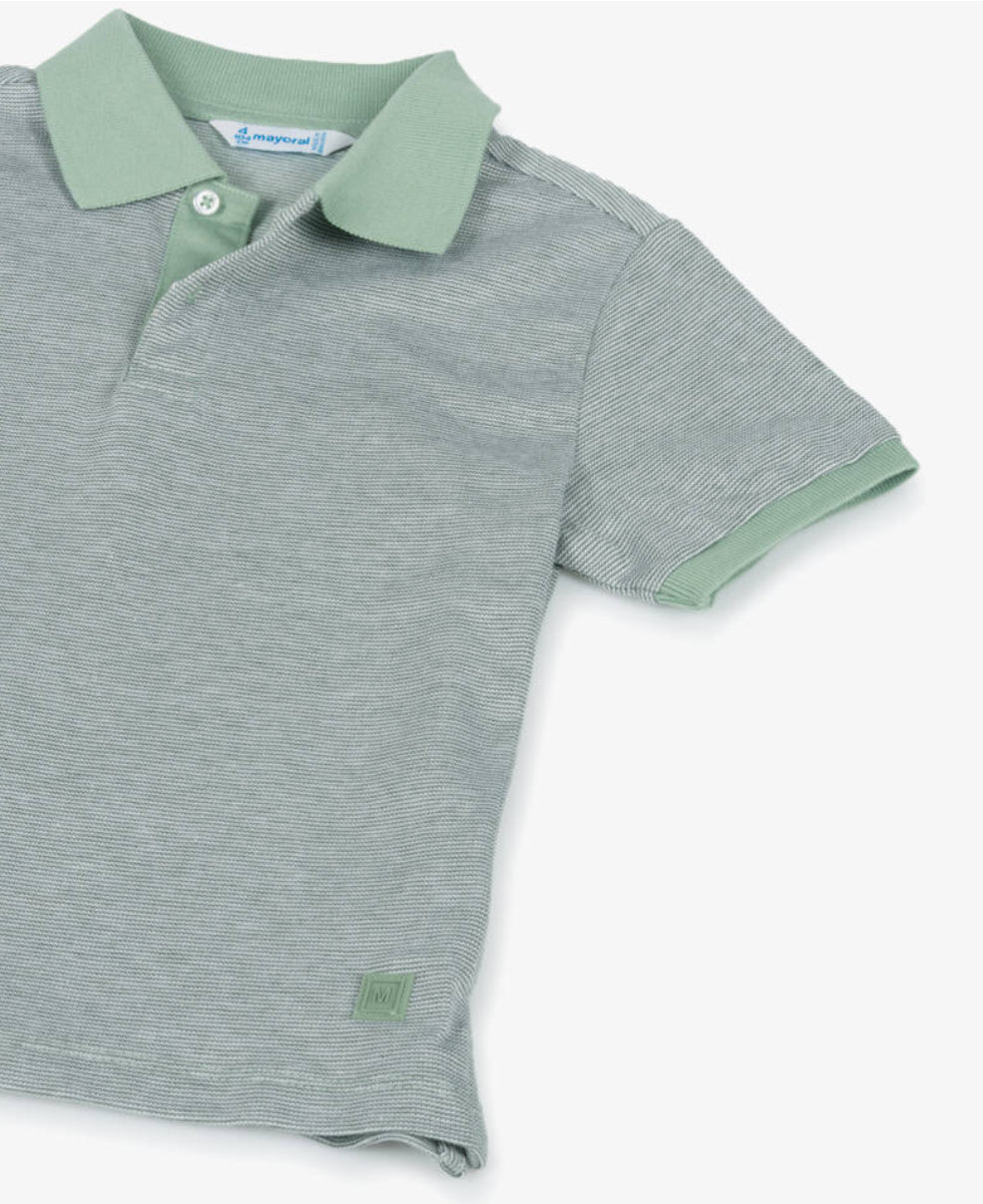 MAYORAL | Boy Two Tone Polo Shirt - Laurel