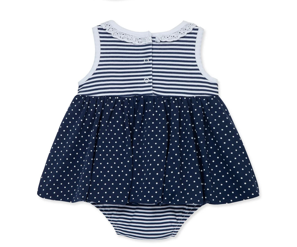 Little Me | Daisy Print Popover & Headband 2Pc Set