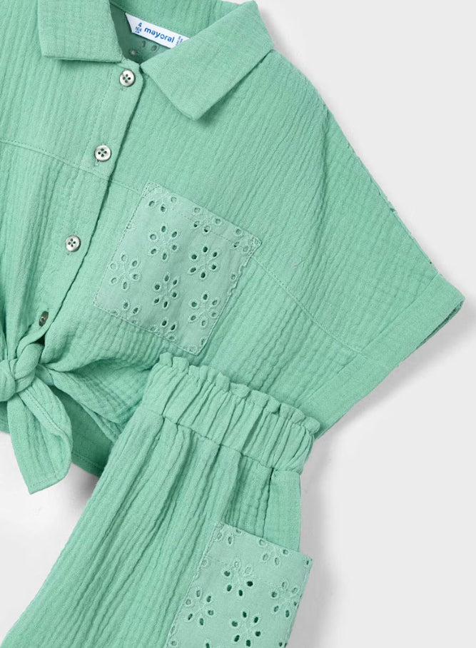 MAYORAL | Girl Eyelet Shorts and Blouse Set