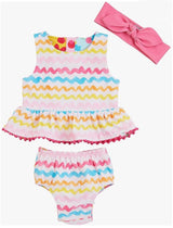 Mud Pie- Rainbow Reversible 2Pc Tankini Swimsuit & Headband