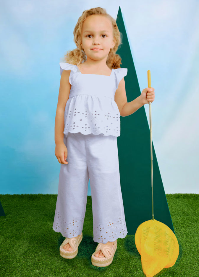 MAYORAL | Girl Eyelet Top And Pants Set
