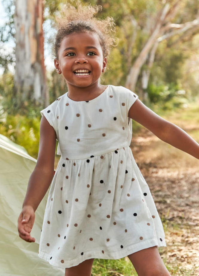 MAYORAL | Girl Embroidered Polka Dot Dress