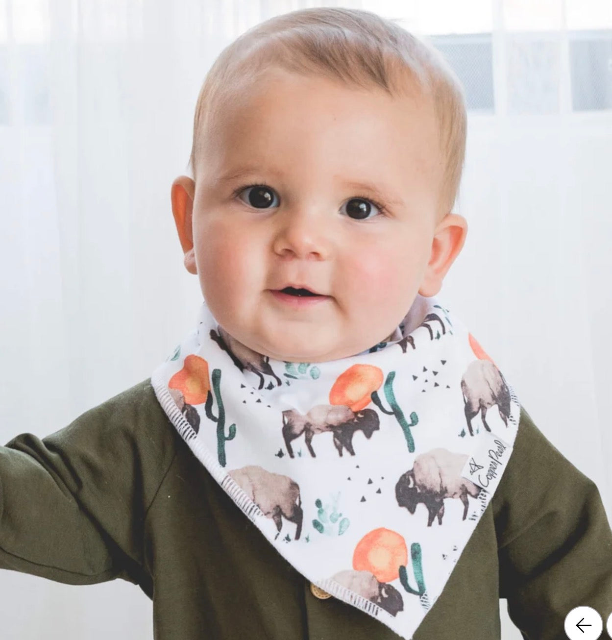 Copper Pearl | Baby Bandana Bibs - Bison