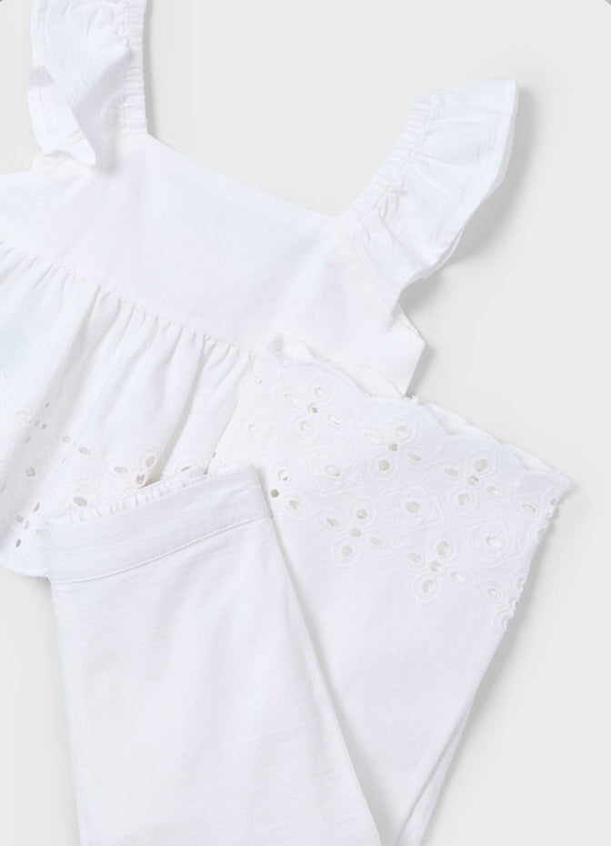 MAYORAL | Girl Eyelet Top And Pants Set