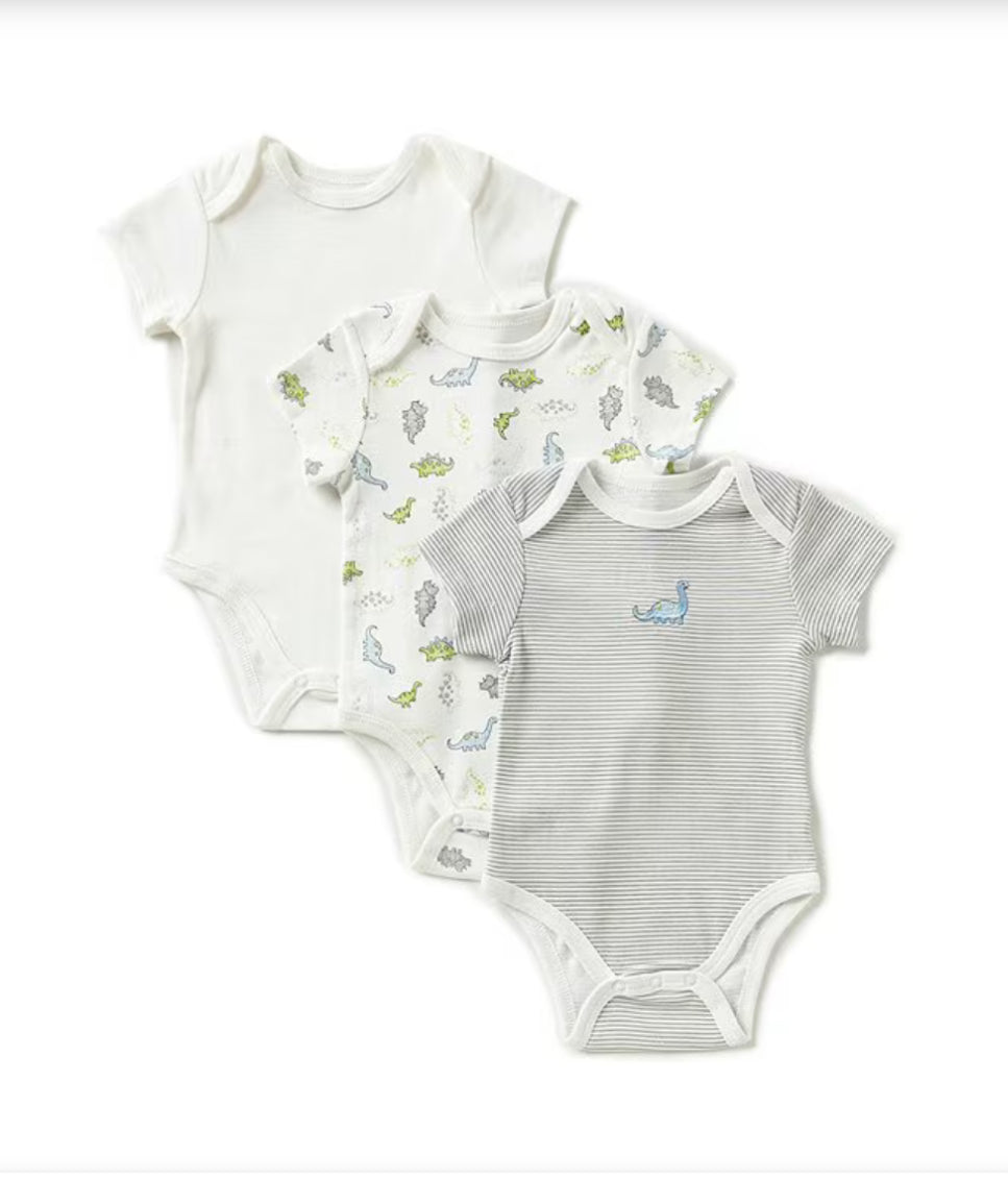 Little Me- Tiny Dinos 3Pk Bodysuit
