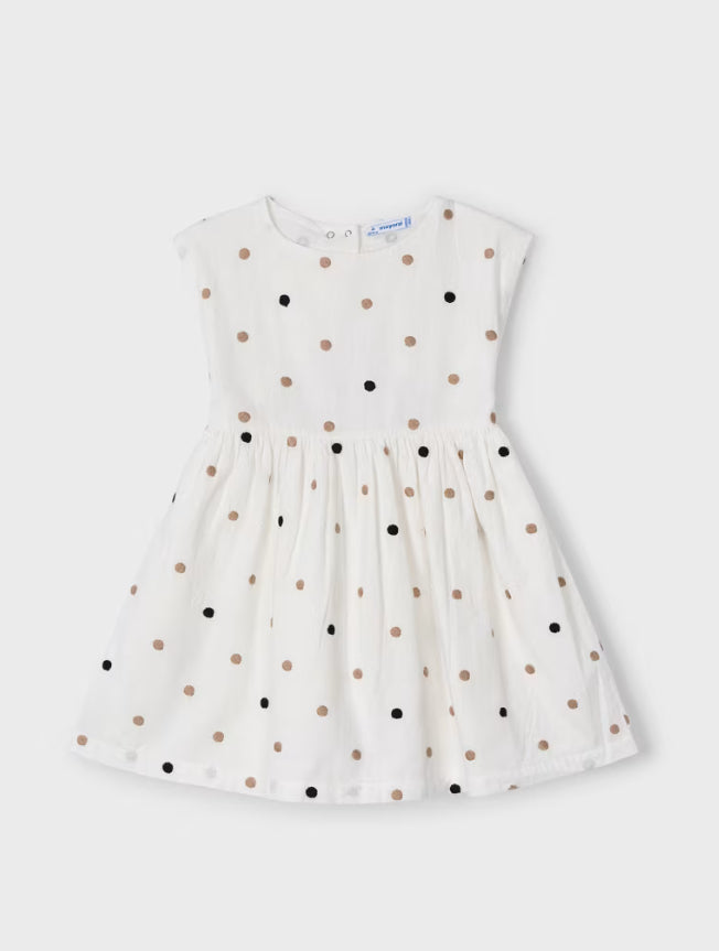 MAYORAL | Girl Embroidered Polka Dot Dress