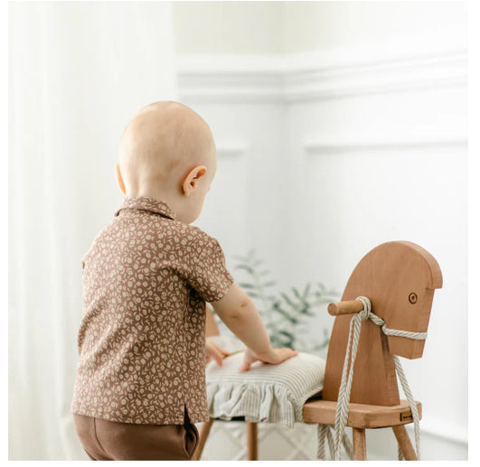 L’oved baby Kids' Organic Cuffed Shorts in Neutral Latte