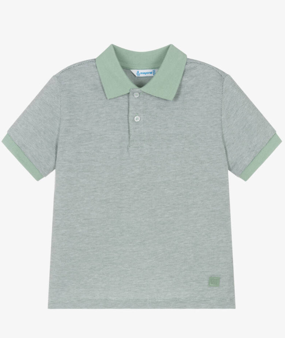 MAYORAL | Boy Two Tone Polo Shirt - Laurel