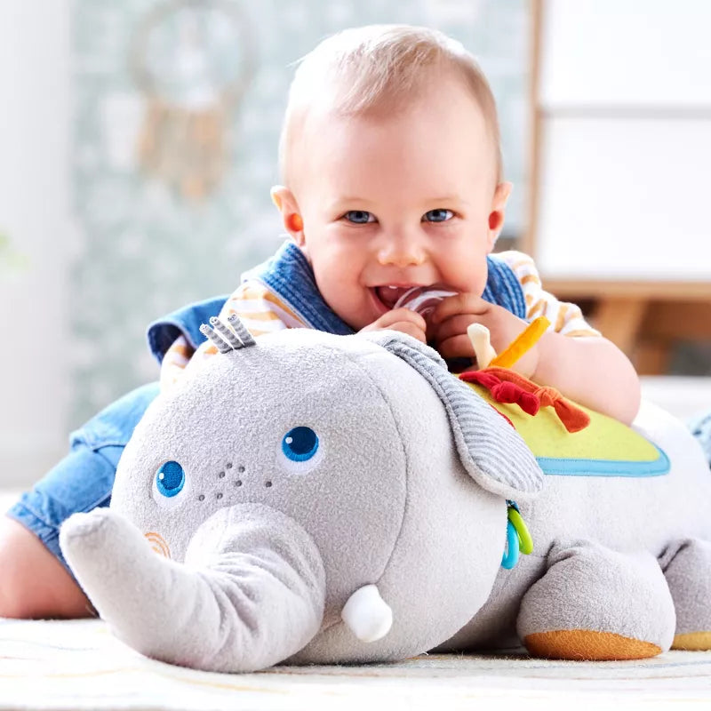 HABA Discovery Elephant - Oversized Plush Sensory Activity Toy for Baby Nursery's - Ages 6 Months +