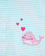 Little Me- 2Pk Whale Rompers - Girls