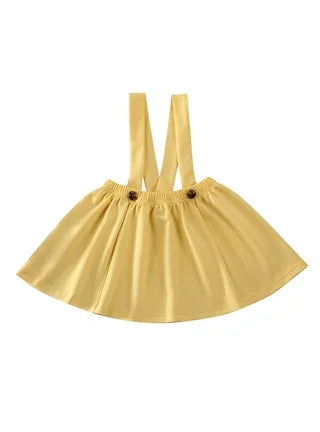 Daphne Suspender Skirt- Mustard 3T