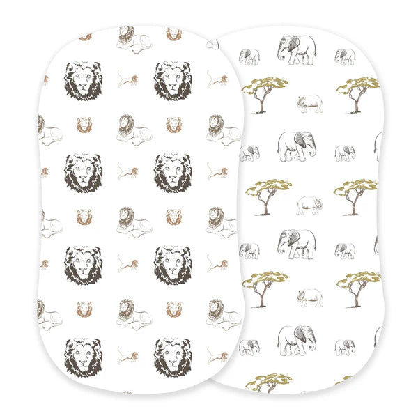 Hear Me Roar Lion Rhinos & Elephants Changing Pad And Bassinet Sheets