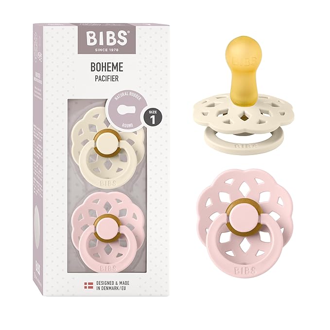 BIBS- Round 2Pk Pacifier- Natural Rubber