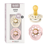 BIBS- Round 2Pk Pacifier- Natural Rubber