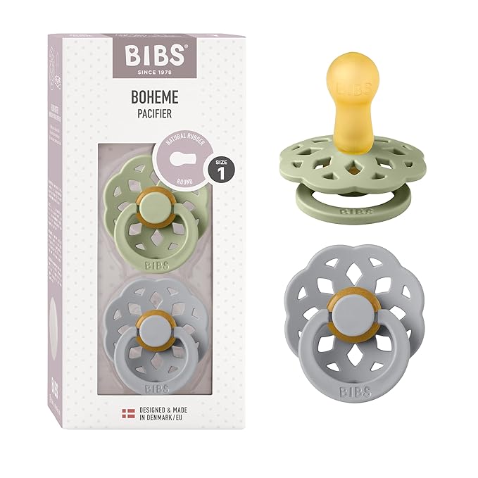 BIBS- Round 2Pk Pacifier- Natural Rubber