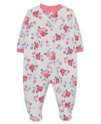 Little Me-Floral rose fleece Sleeper 18M