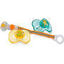 Nuby- Brites combo- 2 pacifiers 1 pacifier clip