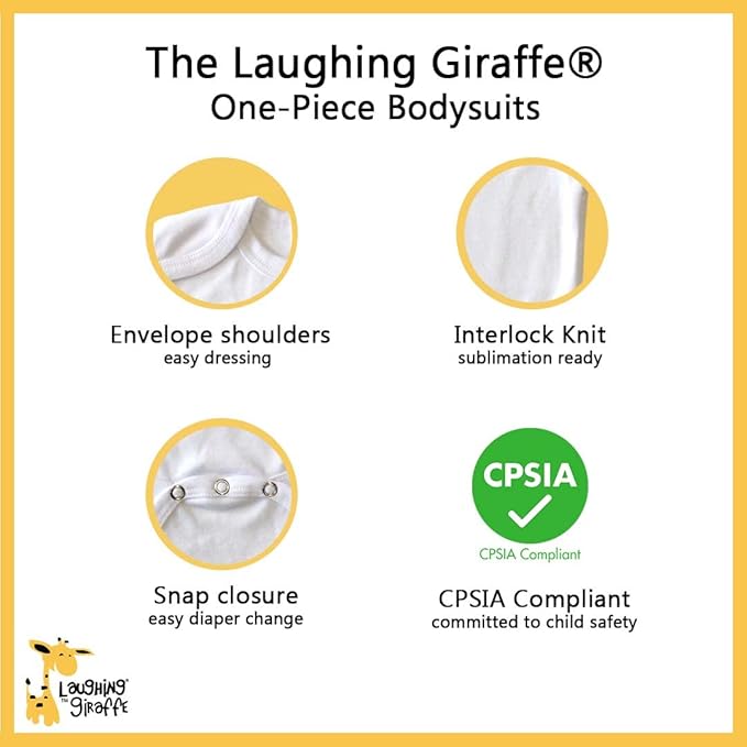 Laughing giraffe white onesie