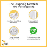 Laughing giraffe white onesie