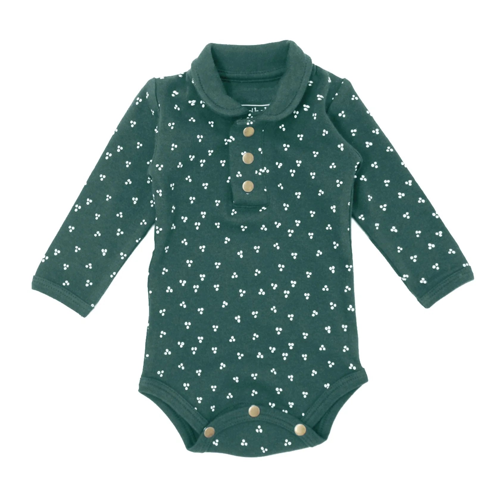 Organic Polo Bodysuit Spruce Dots