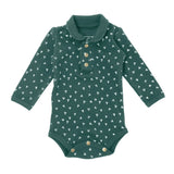 Organic Polo Bodysuit Spruce Dots