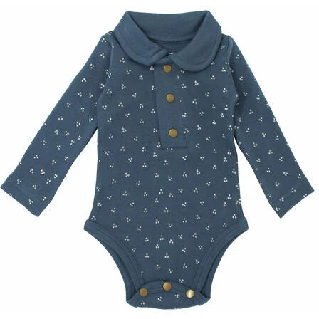 Organic Polo Bodysuit Abyss Dots