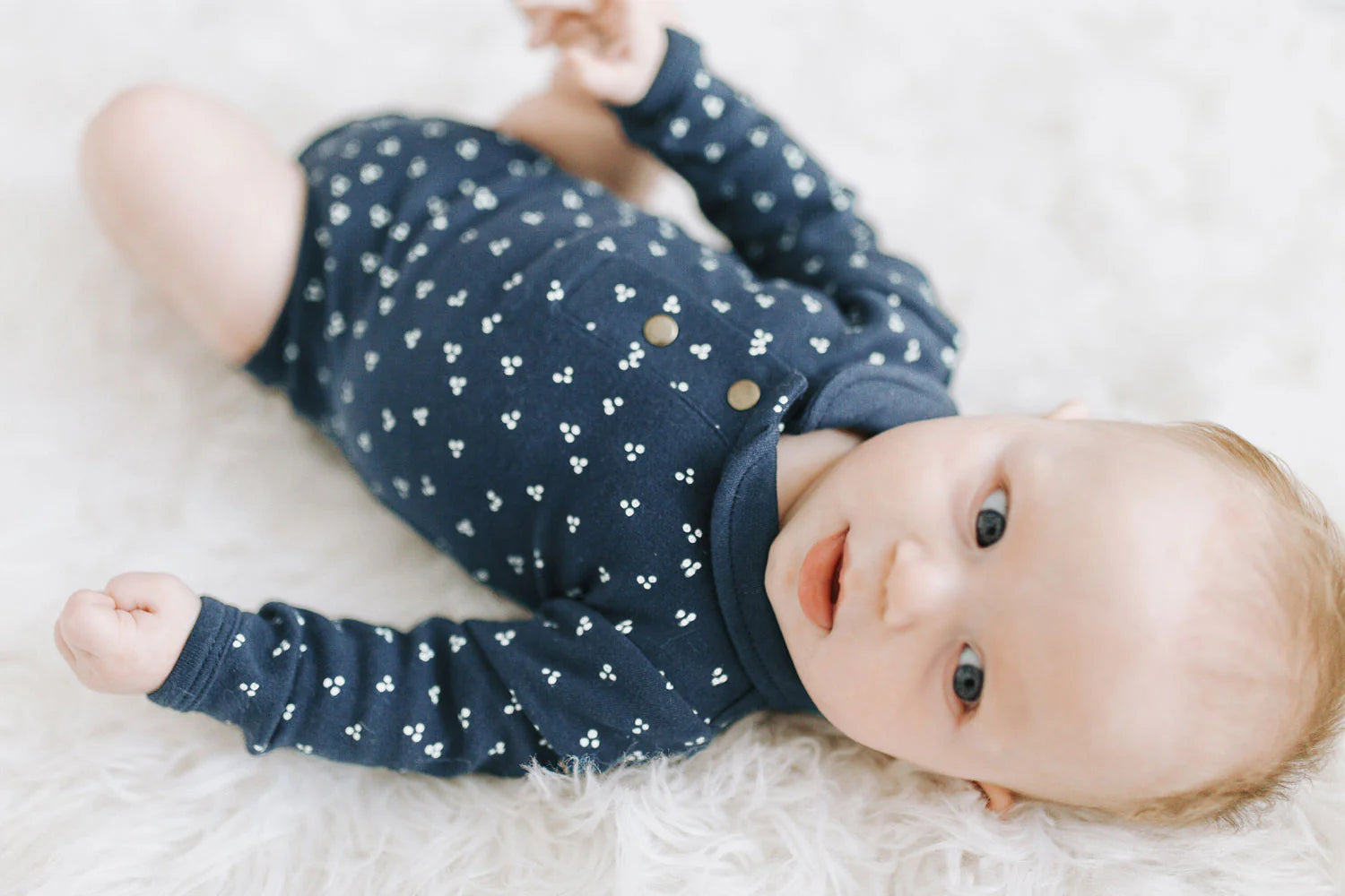 Organic Polo Bodysuit Abyss Dots