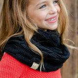 C.C | Solid Cable Knit Infinity Scarf-Black