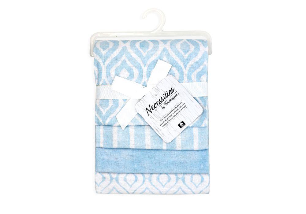 NECESSITIES BY TENDER THYME  | 4 Pack Flannel Receiving Blankets - Watercolor