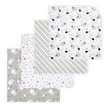 NECESSITIES BY TENDER THYME | 4 Pack Flannel Receiving Blankets - Elephant