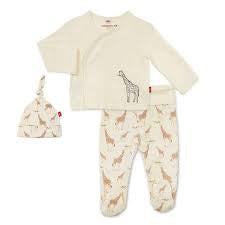 Magnetic Me- Cream Jolie Giraffe Organic Magnetic 3Pc Kimomo Set