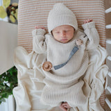 MUSHIE | Linen Pacifier Clip 2Pack - Powder Blue / Deep Sea