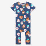 POSH PEANUT | Homer Short Sleeve Henley Romper 6-9M