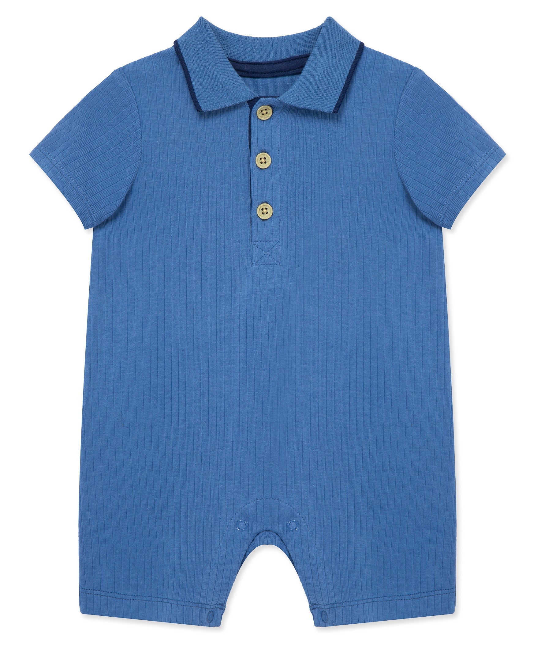 LITTLE ME | Blue Polo Romper