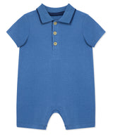 LITTLE ME | Blue Polo Romper
